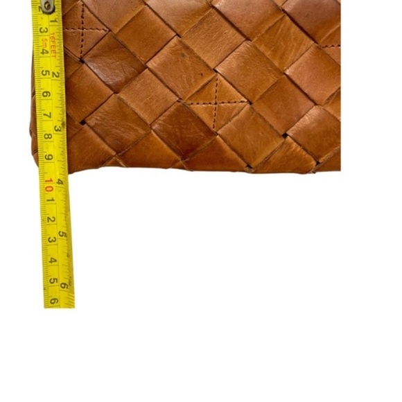 Brown Woven Leather Wallet with Zipper Closure - Picture 10 of 10